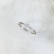 Anillo Solitario Garras Curvas 1.2gr / T6 1/4 / Circon Blanco Oro Blanco