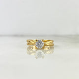 Anillo Solitario Garras Cruzadas 2.8gr / T7 / Circon Blanco Blancos Oro Amarillo