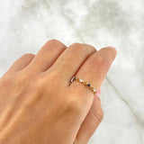 Anillo Corazones 1.05gr / T6 3/4 / Circones Blancos Negros Oro Amarillo