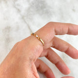 Anillo Corazones 1.05gr / T6 3/4 / Circones Blancos Negros Oro Amarillo