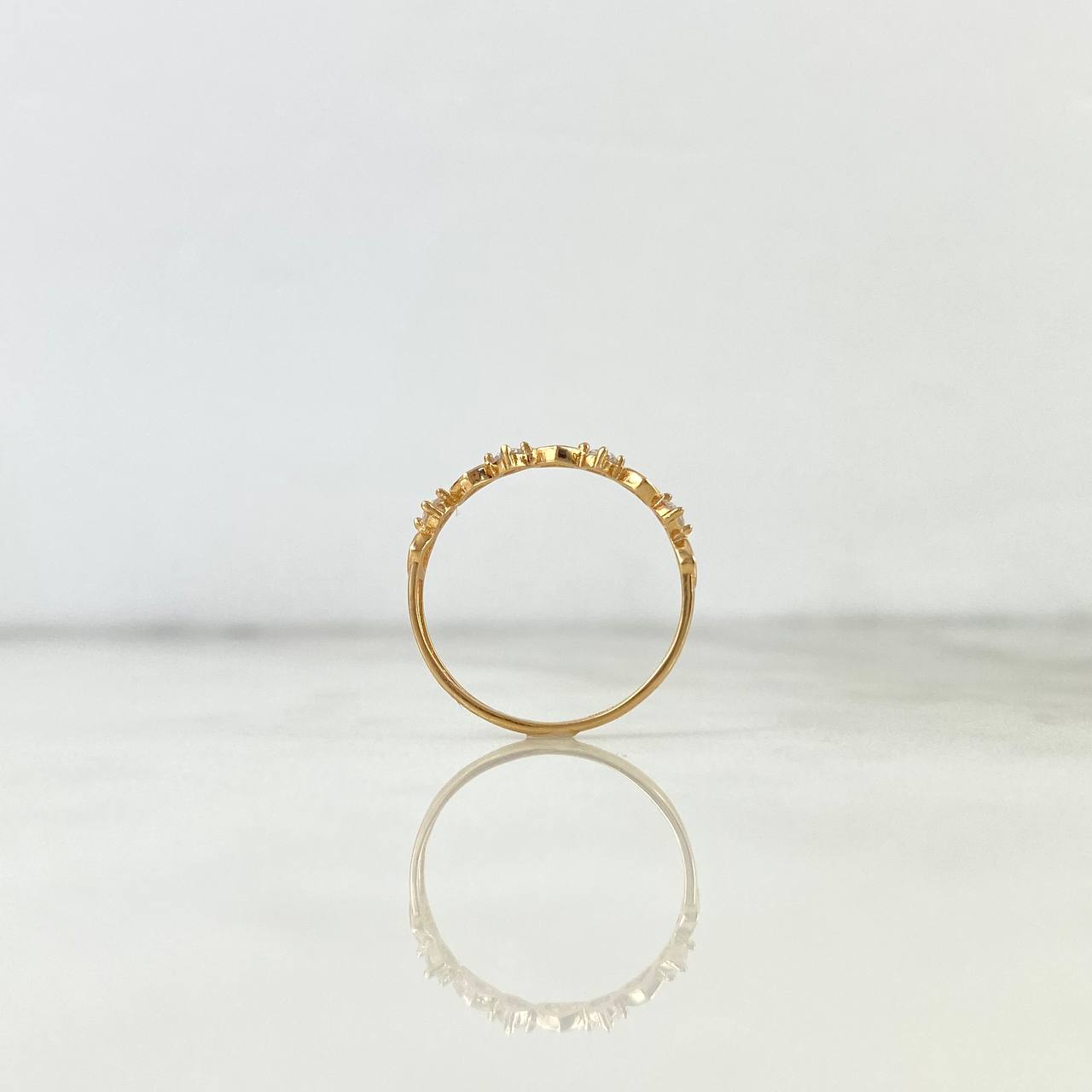Anillo Corazones 1.1gr / T8 1/4 / Circones Blancos Oro Amarillo ©