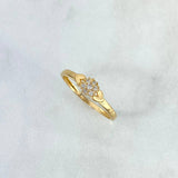 Anillo Corazones Tupidos 1.1gr / T5 1/2 / Circones Blancos Oro Amarillo ©