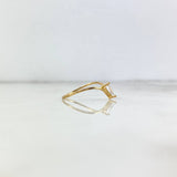 Anillo Solitario Lagrima 0.9gr / T6 / Circon Blanco Oro Amarillo ©