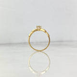 Anillo Solitario Churumbela Cinta 1.9gr / T4 1/4 / Circones Blanco Blancos Oro Amarillo ©