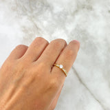 Anillo Solitario Churumbela Cinta 1.9gr / T4 1/4 / Circones Blanco Blancos Oro Amarillo ©