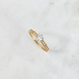 Anillo Solitario Churumbela Cinta 1.9gr / T4 1/4 / Circones Blanco Blancos Oro Amarillo ©