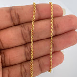 Cadena Roll-On 2.65gr / 60.3cm / 1.5mm Oro Amarillo +3 18K $