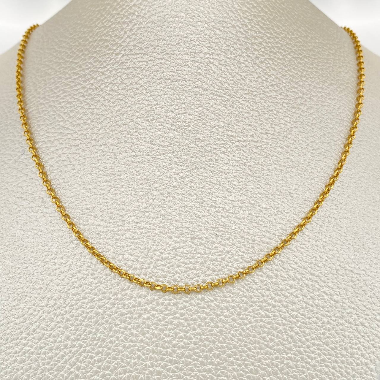 Cadena Roll-On 2.65gr / 60.3cm / 1.5mm Oro Amarillo +3 18K $