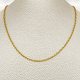 Cadena Roll-On 2.65gr / 60.3cm / 1.5mm Oro Amarillo +3 18K $
