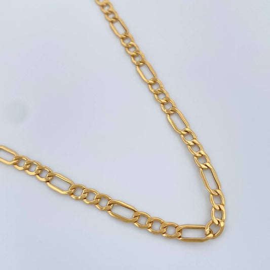 Cadena Figaro 5.3gr / 60.4cm / 3.28mm Oro Amarillo +1 18K $