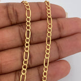 Cadena Figaro 5.5gr / 61cm / 3.33mm Oro Amarillo +1 18K $