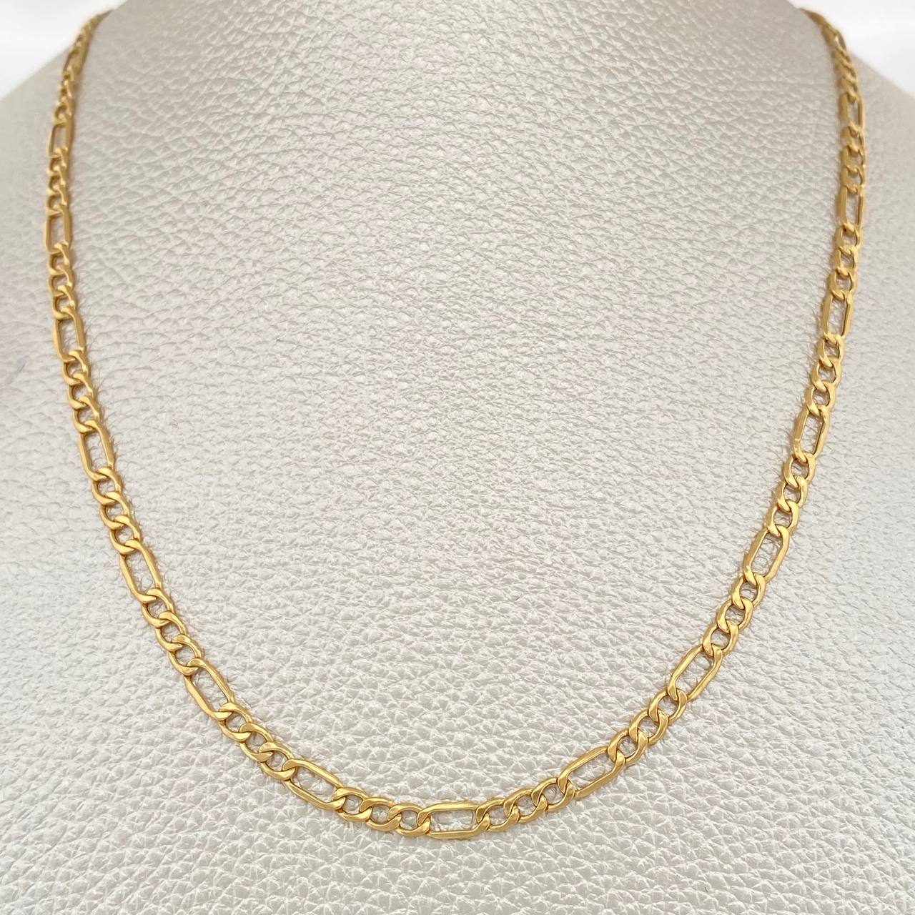 Cadena Figaro 5.3gr / 60.4cm / 3.28mm Oro Amarillo +1 18K $