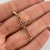 Dije Cruz Rubies 74Pts 2.3 g / 3.6 cm Oro Amarillo 18K