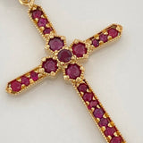Dije Cruz Rubies 74Pts 2.3 g / 3.6 cm Oro Amarillo 18K
