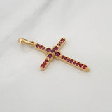 Dije Cruz Rubies 74Pts 2.3 g / 3.6 cm Oro Amarillo 18K