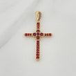 Dije Cruz Rubies 74Pts 2.3 g / 3.6 cm Oro Amarillo 18K