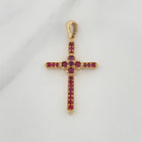 Dije Cruz Rubies 74Pts 2.3 g / 3.6 cm Oro Amarillo 18K