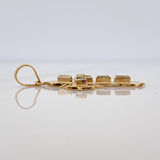 Dije Cruz Plana Esmeraldas 50Pts 1.8 g / 3.5 cm Oro Amarillo 18K
