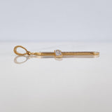 Dije Cruz Tupida Diamantes 19Pts 1.15 g / 3.3 cm Dos Oros Amarillo Blanco 18K