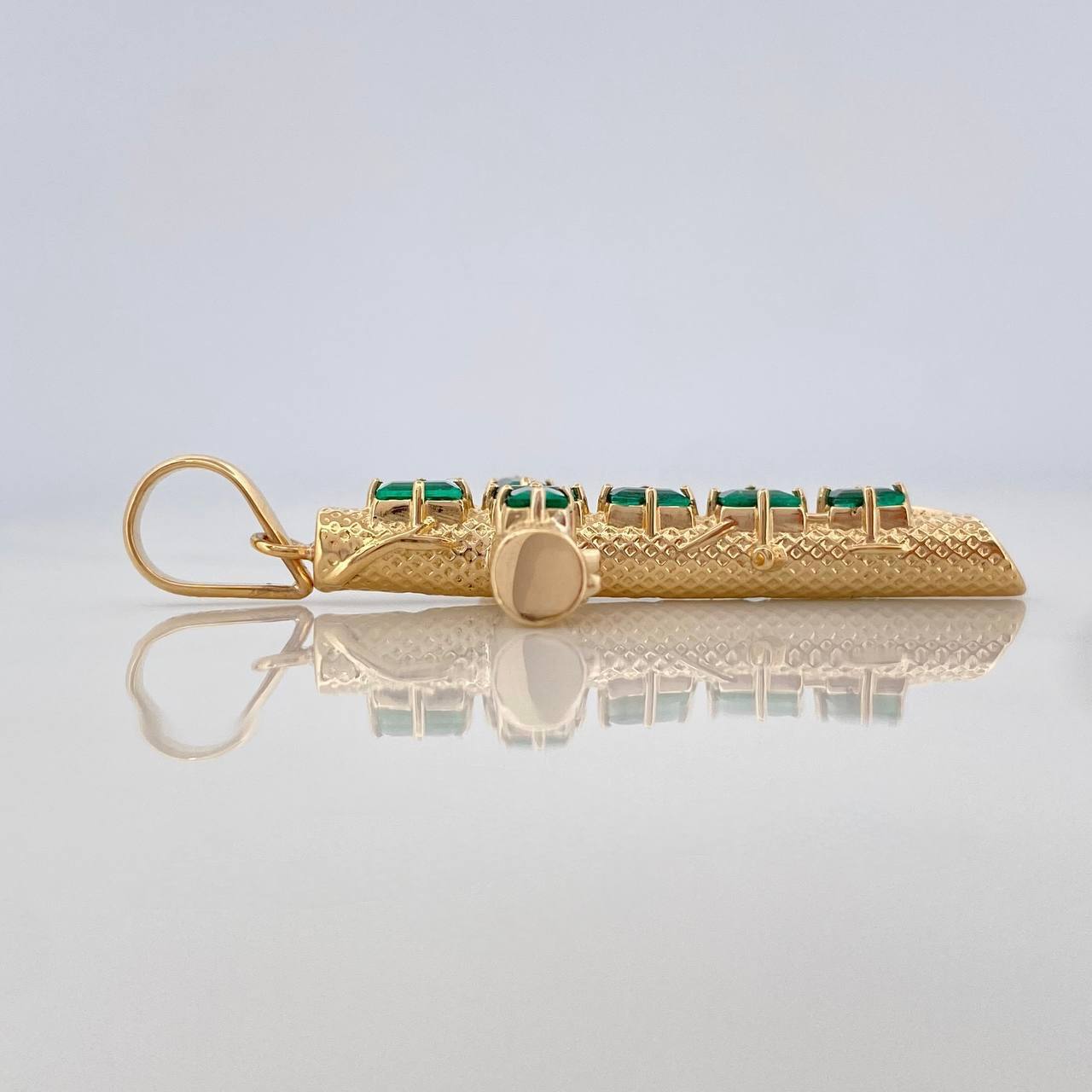 Dije Cruz Tronco Esmeraldas 1.22Qts 4.75 g / 4.5 cm Oro Amarillo 18K
