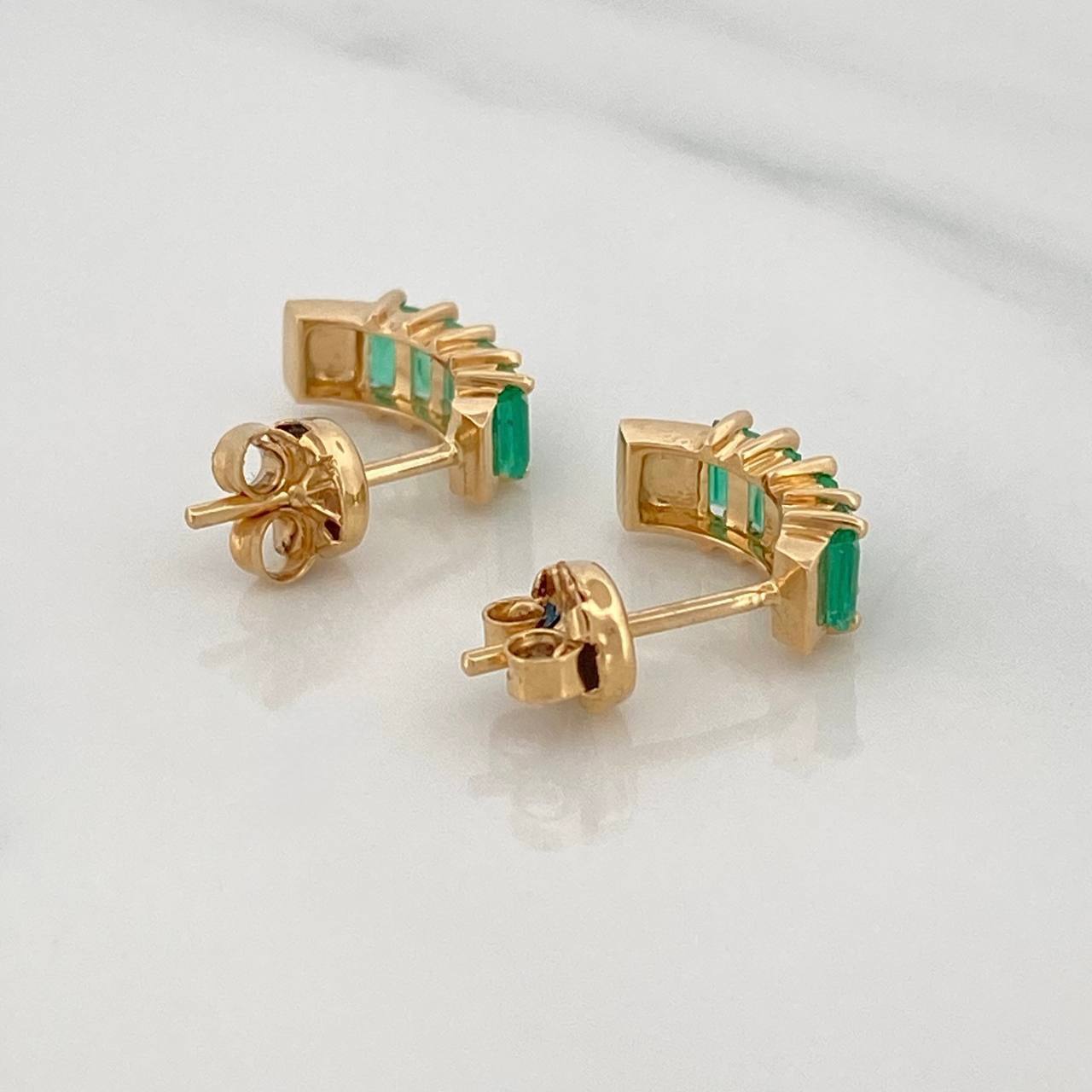 Topos Rectangulos Esmeralda 1,18Qts 2.55 g / 5 mm Oro Amarillo  18K