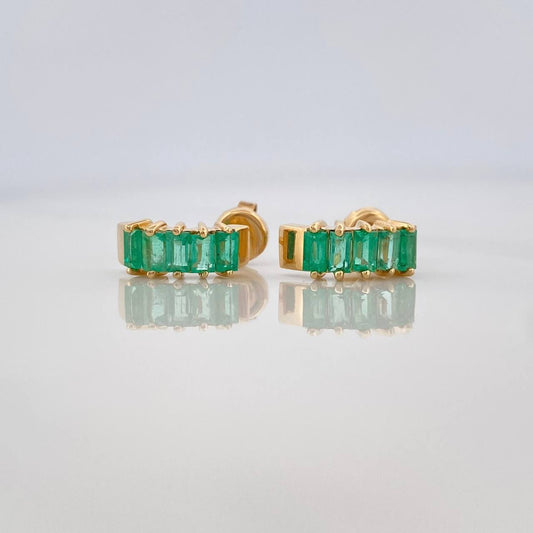 Topos Rectangulos Esmeralda 1,18Qts 2.55 g / 5 mm Oro Amarillo  18K