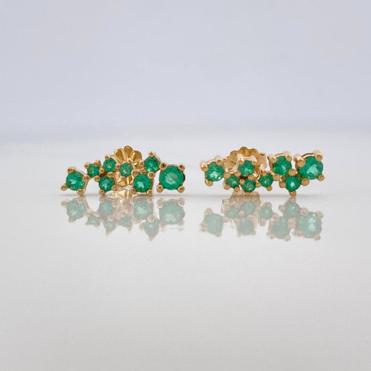 Topos Circulos Esmeraldas 51Pts 1.95 g / 13 mm Oro Amarillo 18K
