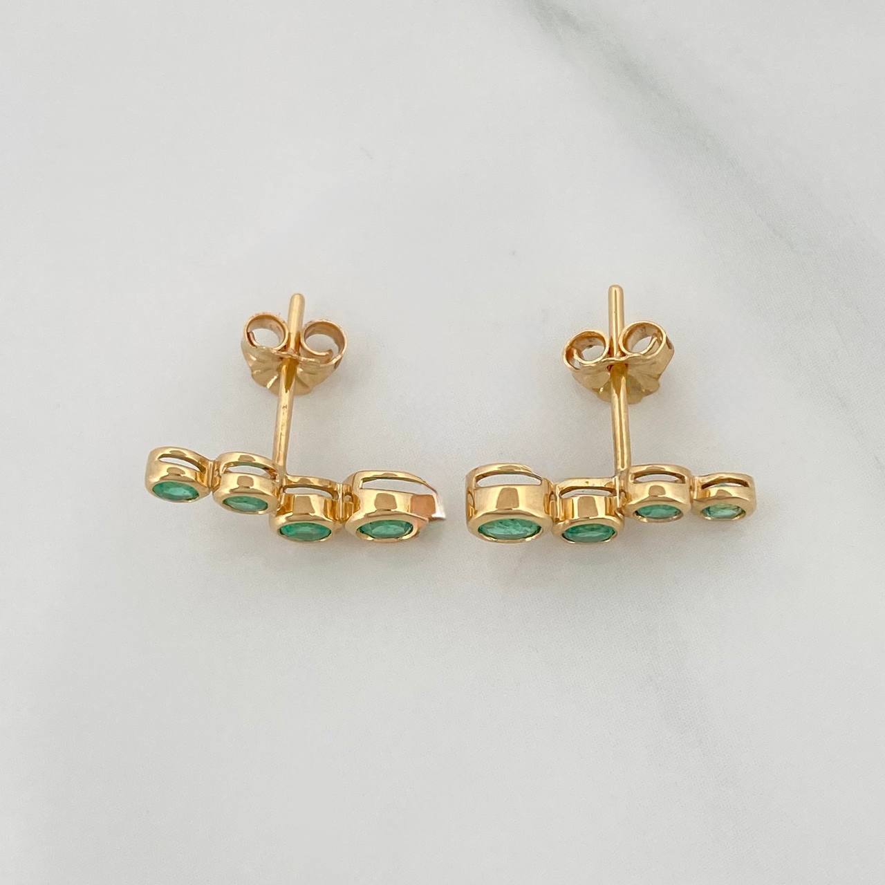 Topos Circulos Esmeraldas 64Pts 2.25 g / 14 mm Oro Amarillo 18K