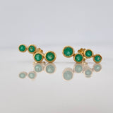 Topos Circulos Esmeraldas 64Pts 2.25 g / 14 mm Oro Amarillo 18K