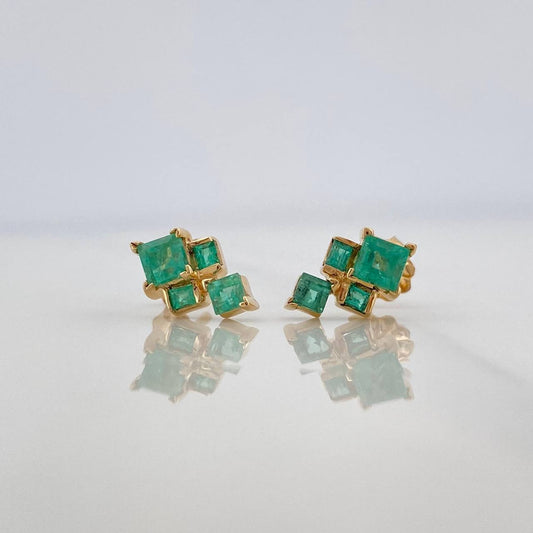 Topos Destello Esmeraldas 73Pts 1.8 g / 5.8 mm Oro Amarillo 18K