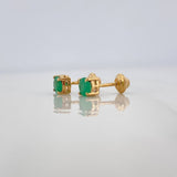 Topos Cuatro Garras Esmeraldas 64Pts 1.05 g / 3.8 mm Oro Amarillo 18K