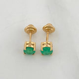Topos Cuatro Garras Esmeraldas 64Pts 1.05 g / 3.8 mm Oro Amarillo 18K