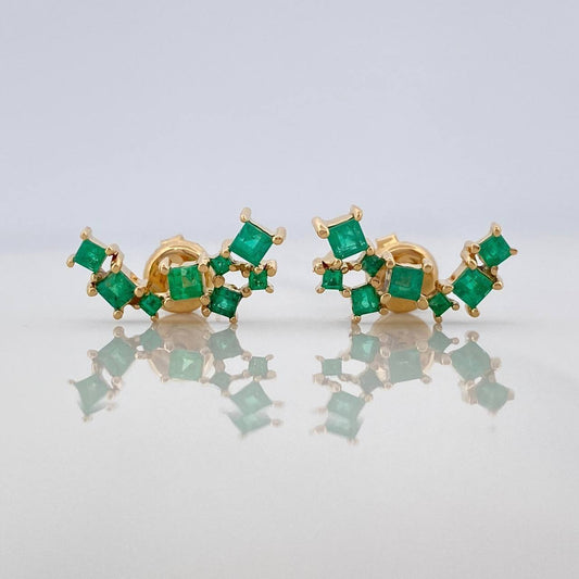 Topos Cuadros Esmeraldas 70Pts 2.35 g / 5.2 mm Oro Amarillo 18K