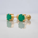 Topos Cuatro Garras Esmeraldas 155Qts 1.6 g / 6 mm Oro Amarillo 18K