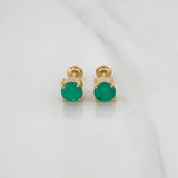 Topos Cuatro Garras Esmeraldas 155Qts 1.6 g / 6 mm Oro Amarillo 18K