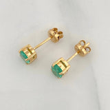 Topos Rectangulos Esmeraldas 1,58Qts 2.3 g / 6 mm Oro Amarillo 18K