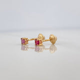 Topos Cuatro Garras Rubies 28Pts 0.7 g / 2.55 mm Oro Amarillo 18K