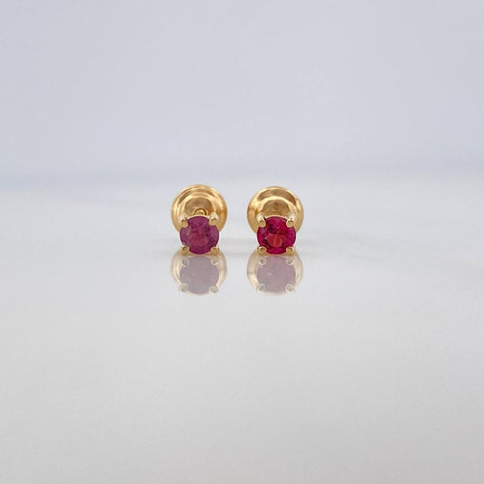 Topos Cuatro Garras Rubies 28Pts 0.7 g / 2.55 mm Oro Amarillo 18K