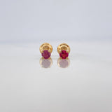 Topos Cuatro Garras Rubies 28Pts 0.7 g / 2.55 mm Oro Amarillo 18K