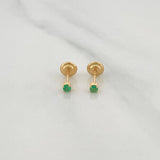 Topos Cuatro Garras Esmeraldas 07Pts 0.55 g / 1.65 mm Oro Amarillo 18K