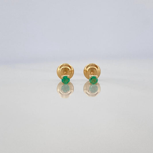 Topos Cuatro Garras Esmeraldas 07Pts 0.55 g / 1.65 mm Oro Amarillo 18K