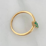 Anillo Lineal Esmeraldas 30Pts 2.2 g / T5 3/4 Oro Amarillo 18K