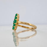 Anillo Lineal Esmeraldas 30Pts 2.2 g / T5 3/4 Oro Amarillo 18K