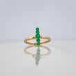 Anillo Lineal Esmeraldas 30Pts 2.2 g / T5 3/4 Oro Amarillo 18K