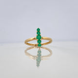 Anillo Lineal Esmeraldas 30Pts 2.2 g / T5 3/4 Oro Amarillo 18K