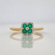 Anillo Esmeraldas 70Pts Diamantes 35Pts 2.1 g / T6 3/4  Dos Oros Amarillo Blanco 18K