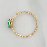 Anillo Figuras Esmeraldas 29Pts 0.95 g / T7 1/4 Oro Amarillo 18K