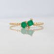 Anillo Figuras Esmeraldas 29Pts 0.95 g / T7 1/4 Oro Amarillo 18K