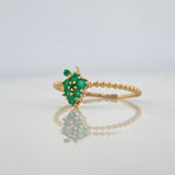 Anillo Uvas Esmeraldas 16Pts 1 g / T5 Oro Amarillo 18K