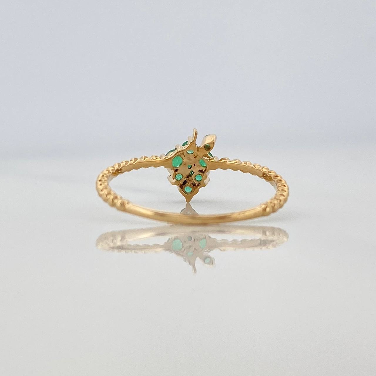 Anillo Uvas Esmeraldas 16Pts 1 g / T5 Oro Amarillo 18K